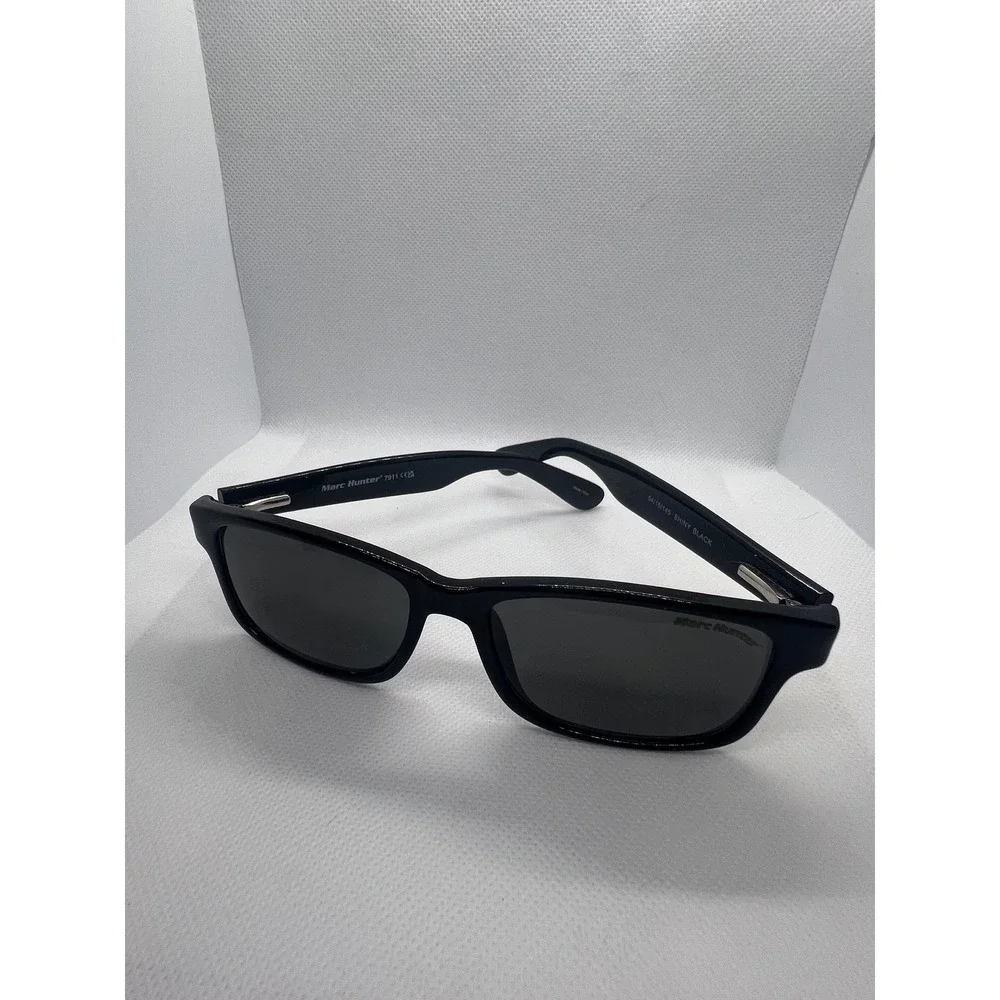 Marc Hunter 7911 Rectangular Sunglasses Shiny Black Fashion Eyewear‎
